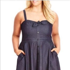 City chic fit and flare jean dress